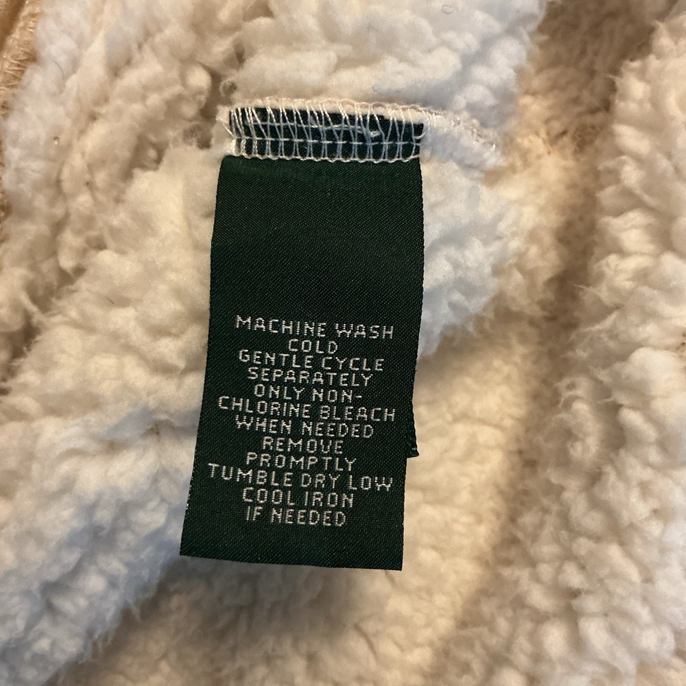 LAUREN RALPH LAUREN‎ Beige Knit Faux Shearling Toggle Jacket XL Gorpcore Minimal - Picture 5 of 6